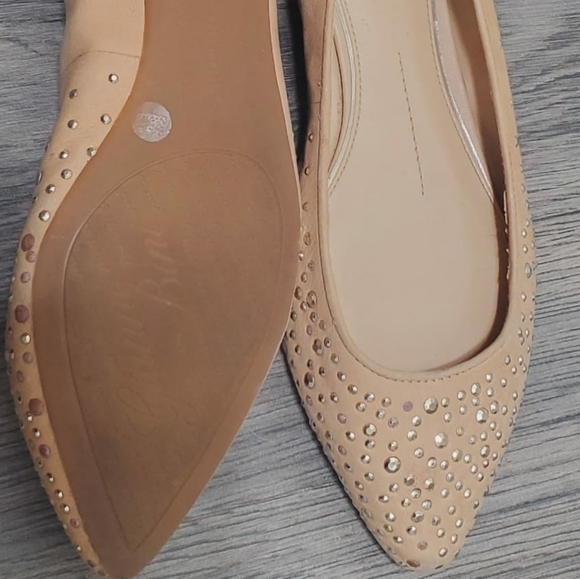 🌴Gianni Bini Leather Tan Pointee Toe Flats With Rhinestone Size 8.5M✌️ - Picture 11 of 12